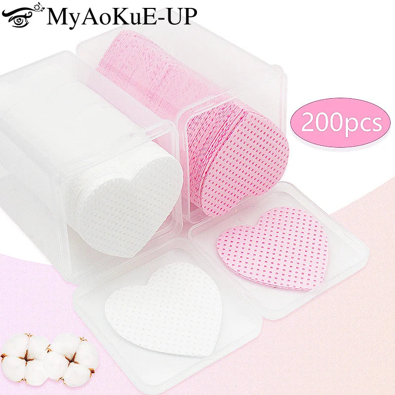 Nova Glam Essentials 200-Pack Lint-Free Eyelash Glue Remover Pads – Non-Woven Precision Cleaners for Glue Nozzles, Lash Grafting & Makeup Tools