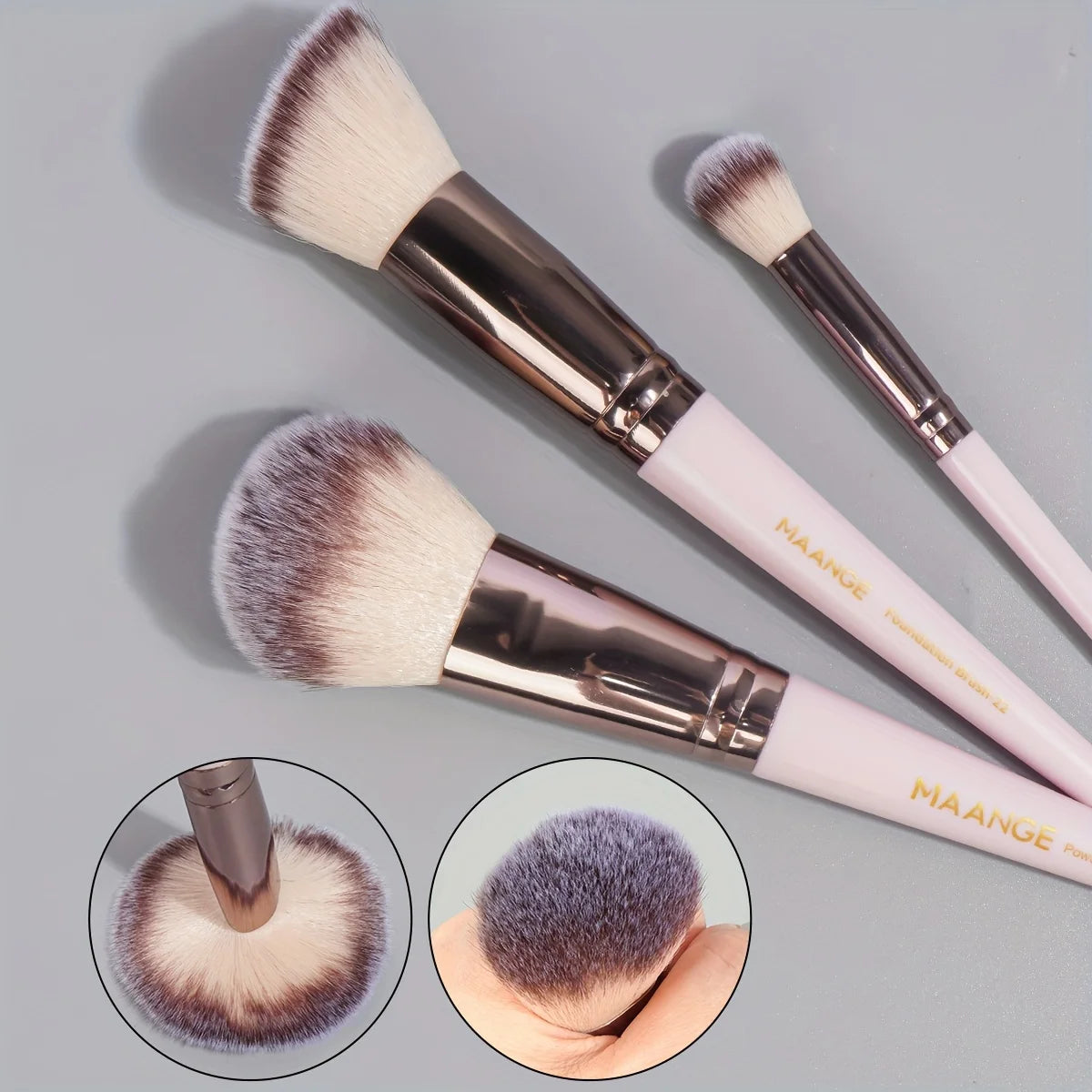 Nova Glam Essentials 30-Piece Vegan Makeup Brush Set – Professional Nylon Brushes with Travel Pouch
