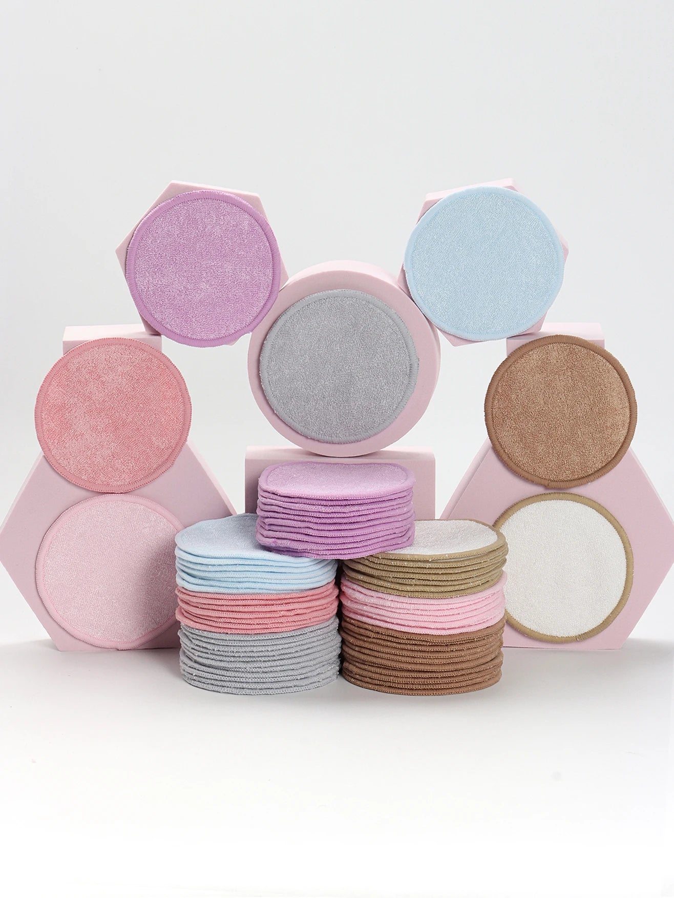 Nova Glam Essentials Bamboo Fiber Makeup Remover Pads – Reusable Eco-Friendly Facial Rounds for Cleanser & Toner