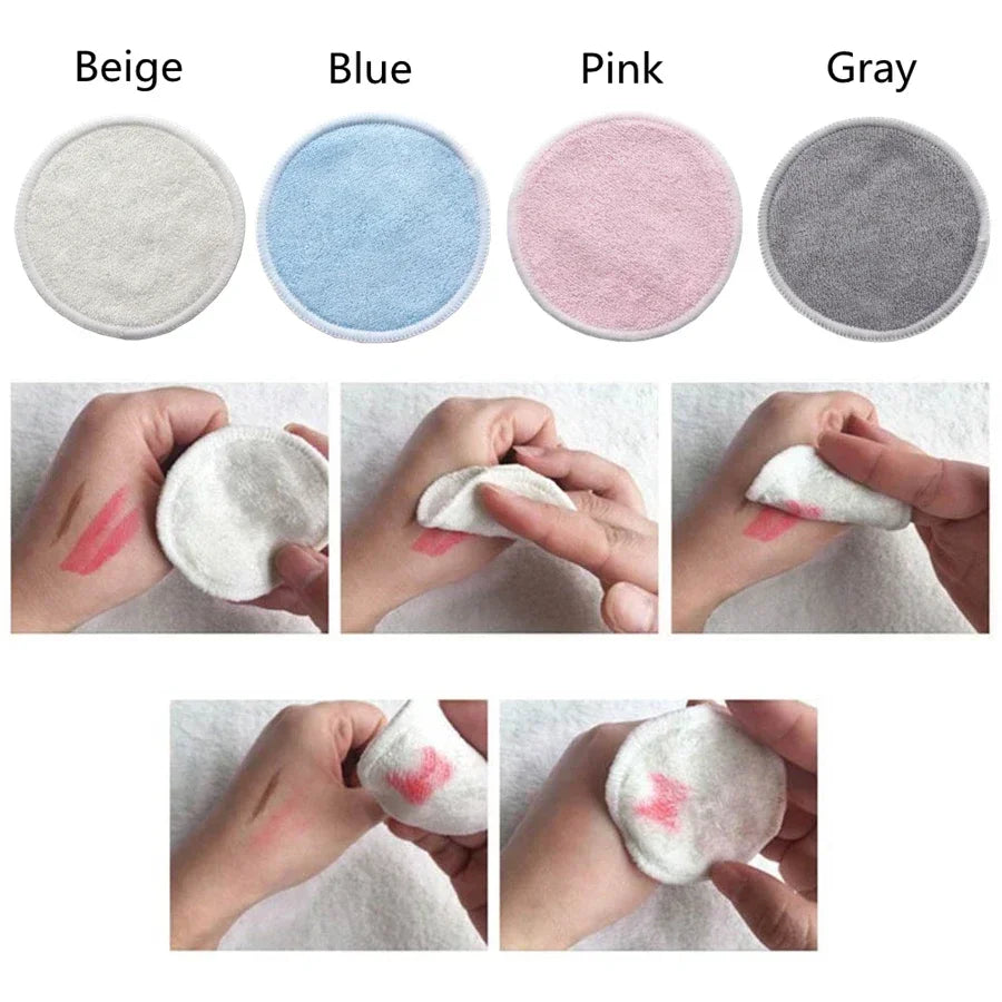 Nova Glam Essentials 12-Pack Reusable Bamboo Makeup Remover Pads – Eco-Friendly 8cm (3.15") Washable Facial Rounds for Nursing, Skincare & Makeup Removal