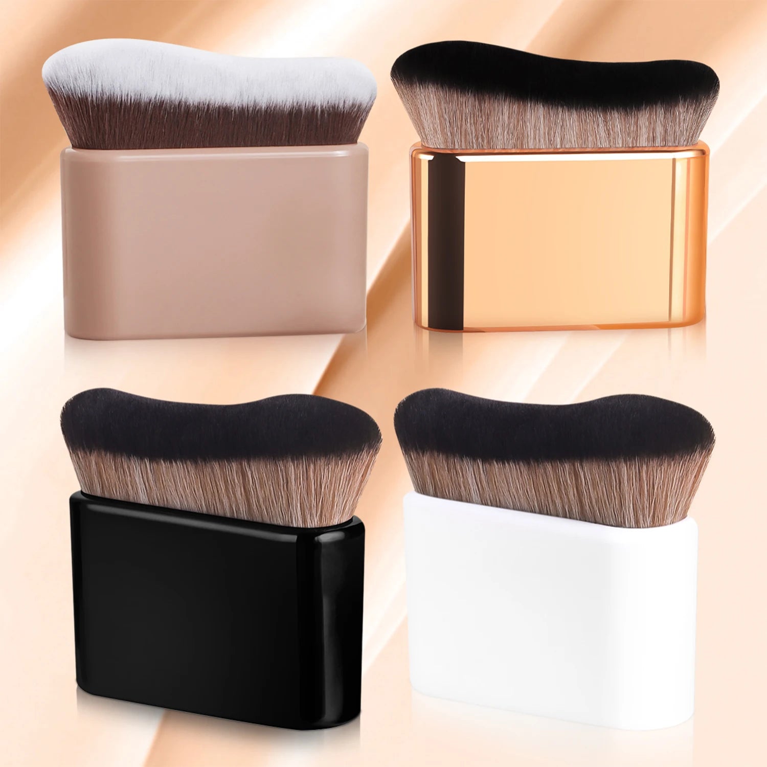Nova Glam Essentials Wave Foundation Brush – Ergonomic Wavy Design for Streak-Free Blending