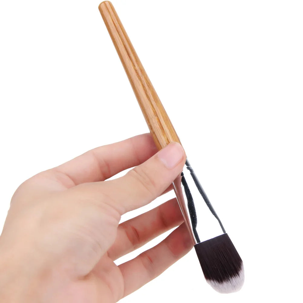 Nova Glam Essentials Bamboo Foundation Brush – Multifunctional Liquid & Powder Applicator for Flawless Base