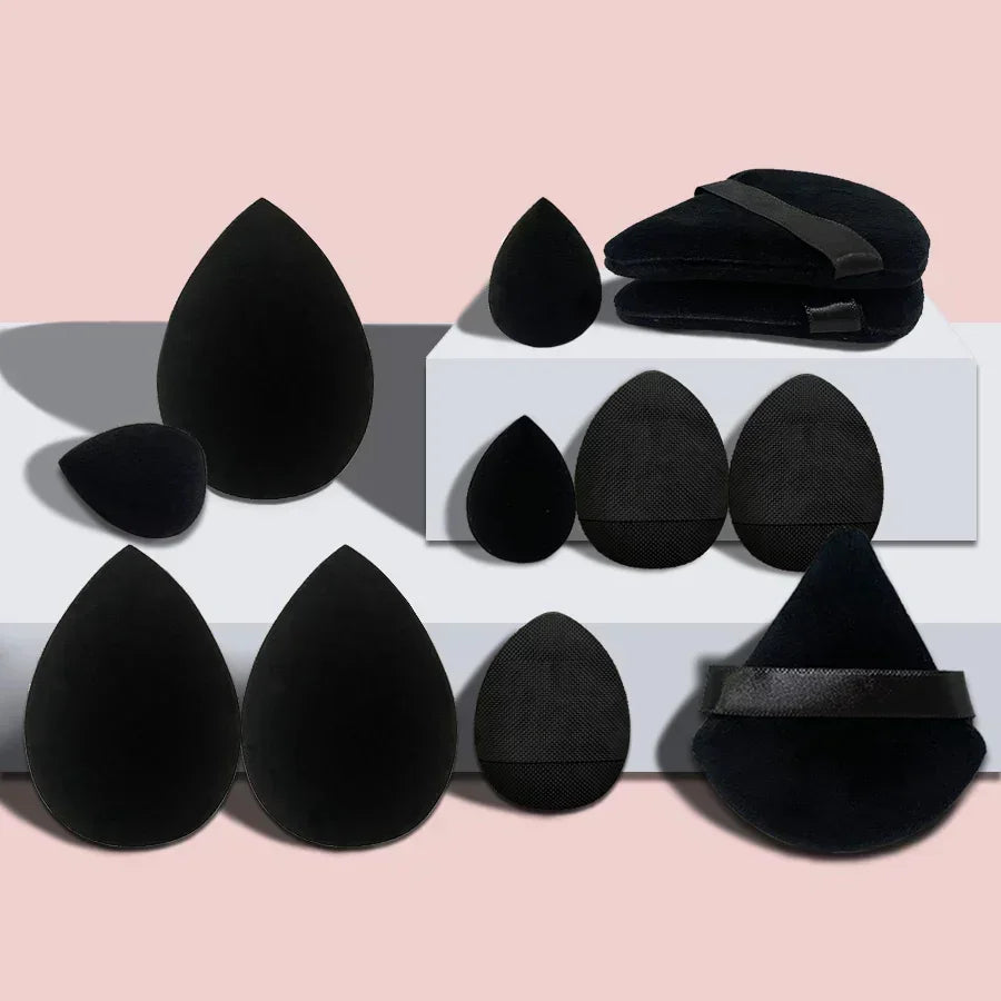 Nova Glam Essentials 12-Piece Velvet Triangle Sponge Set – Purple Hydrophilic Non-Latex Sponges