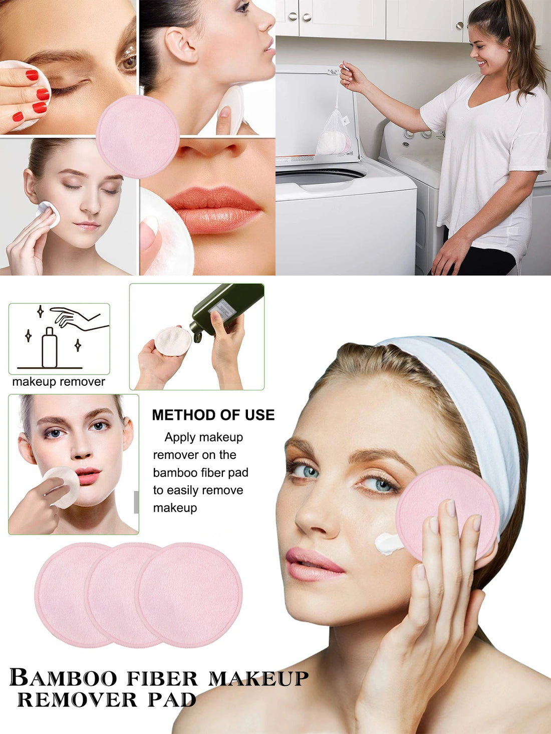 Nova Glam Essentials Reusable Makeup Remover Pads – Eco-Friendly Washable Cleansing Puffs