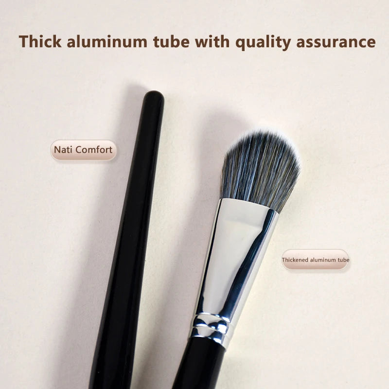 Nova Glam Essentials Dual-Ended Blush Brush - Precision Angled & Mini Powder Brush for Contour, Highlight & Blush