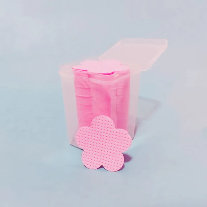 200PCS/Box Eyelash Glue Cleaning Cotton Pads Multi-Shape Lint-Free Gel Nail Polish Remover Cotton Wipes Removal Manicure Tools