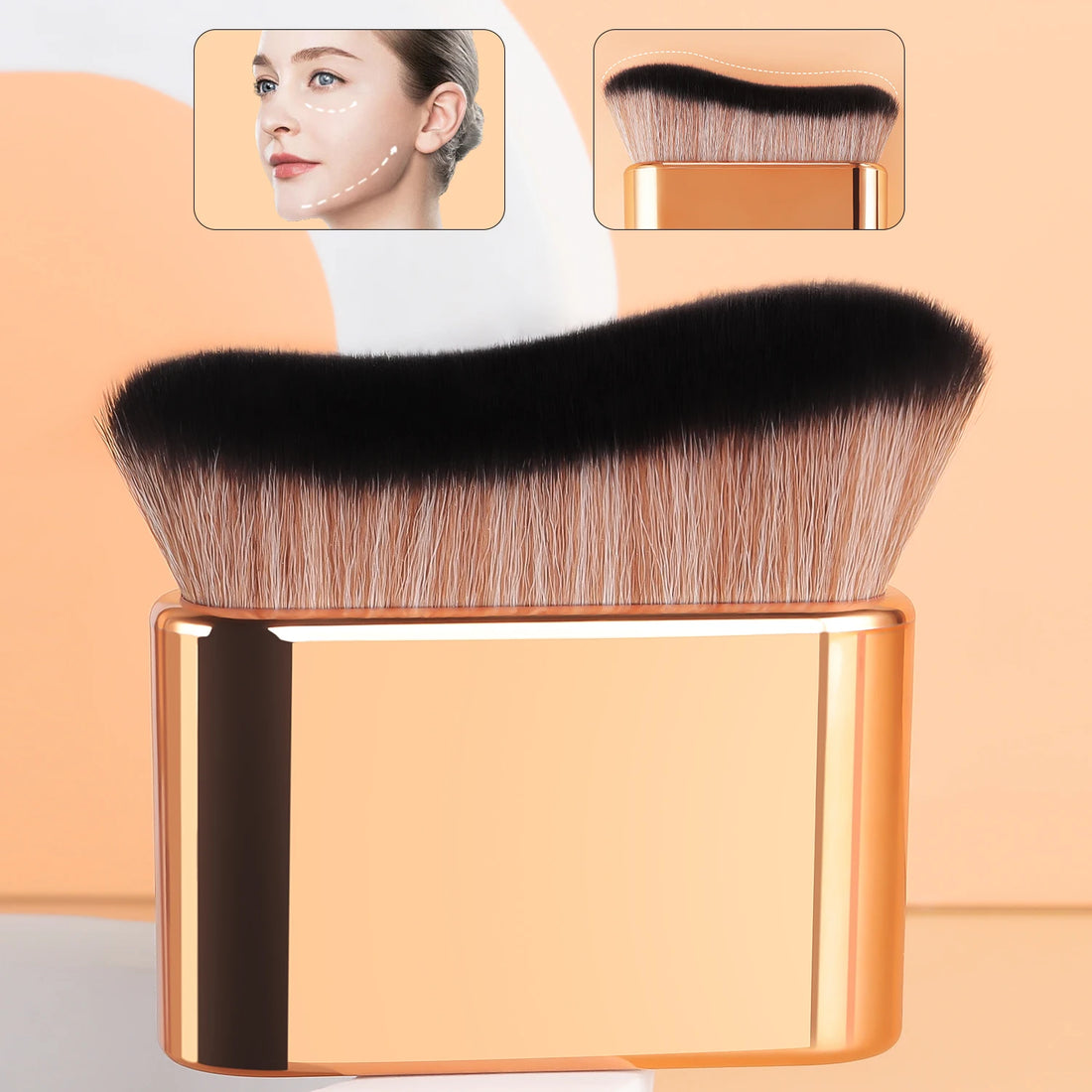 Nova Glam Essentials Wave Foundation Brush – Ergonomic Wavy Design for Streak-Free Blending