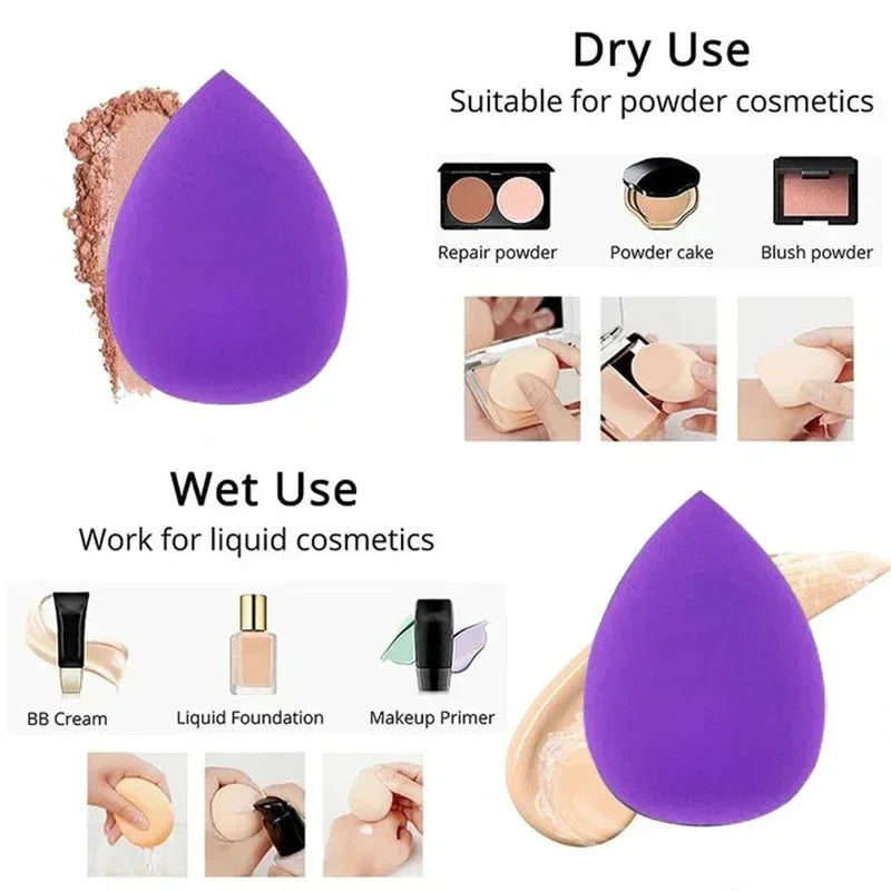 Nova Glam Essentials 12-Piece Velvet Triangle Sponge Set – Purple Hydrophilic Non-Latex Sponges