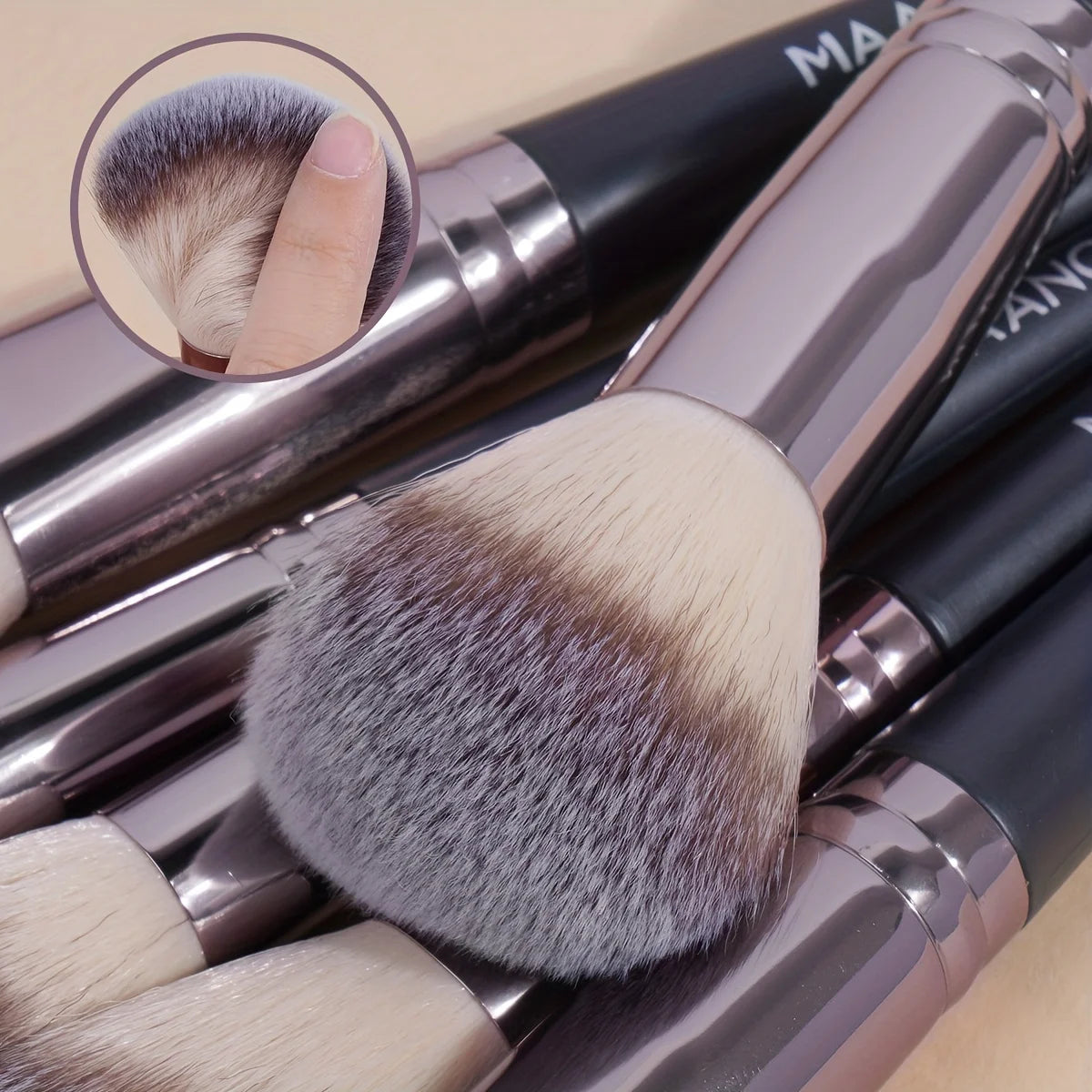 Nova Glam Essentials 30-Piece Vegan Makeup Brush Set – Professional Nylon Brushes with Travel Pouch