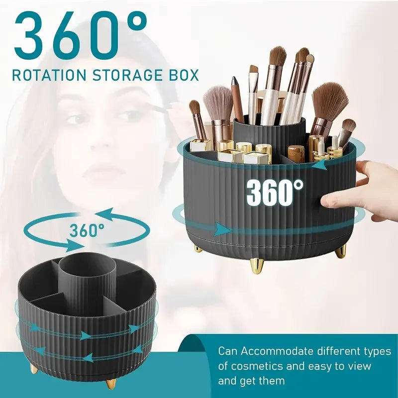 Nova Glam Essentials 360° Rotating Organizer – 5 Compartments in Modern Colors