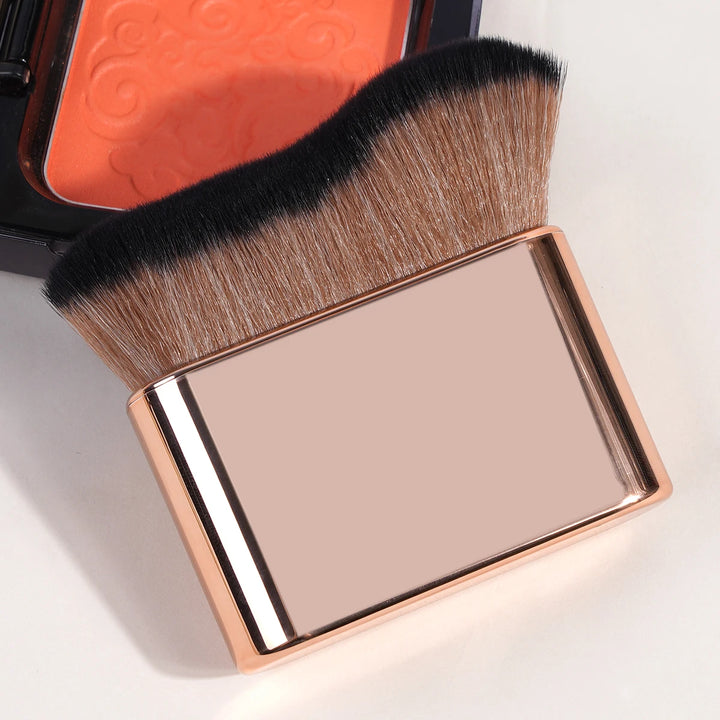 Nova Glam Essentials Pro Kabuki Brush – Gold/Rose Gold Contour & Self-Tanner Applicator