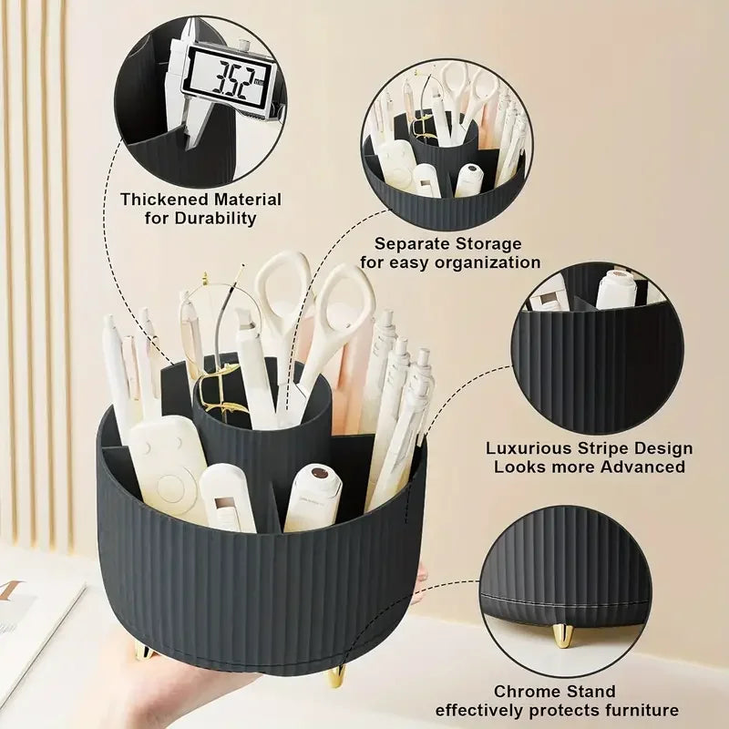 Nova Glam Essentials 360° Rotating Organizer – 5 Compartments in Modern Colors