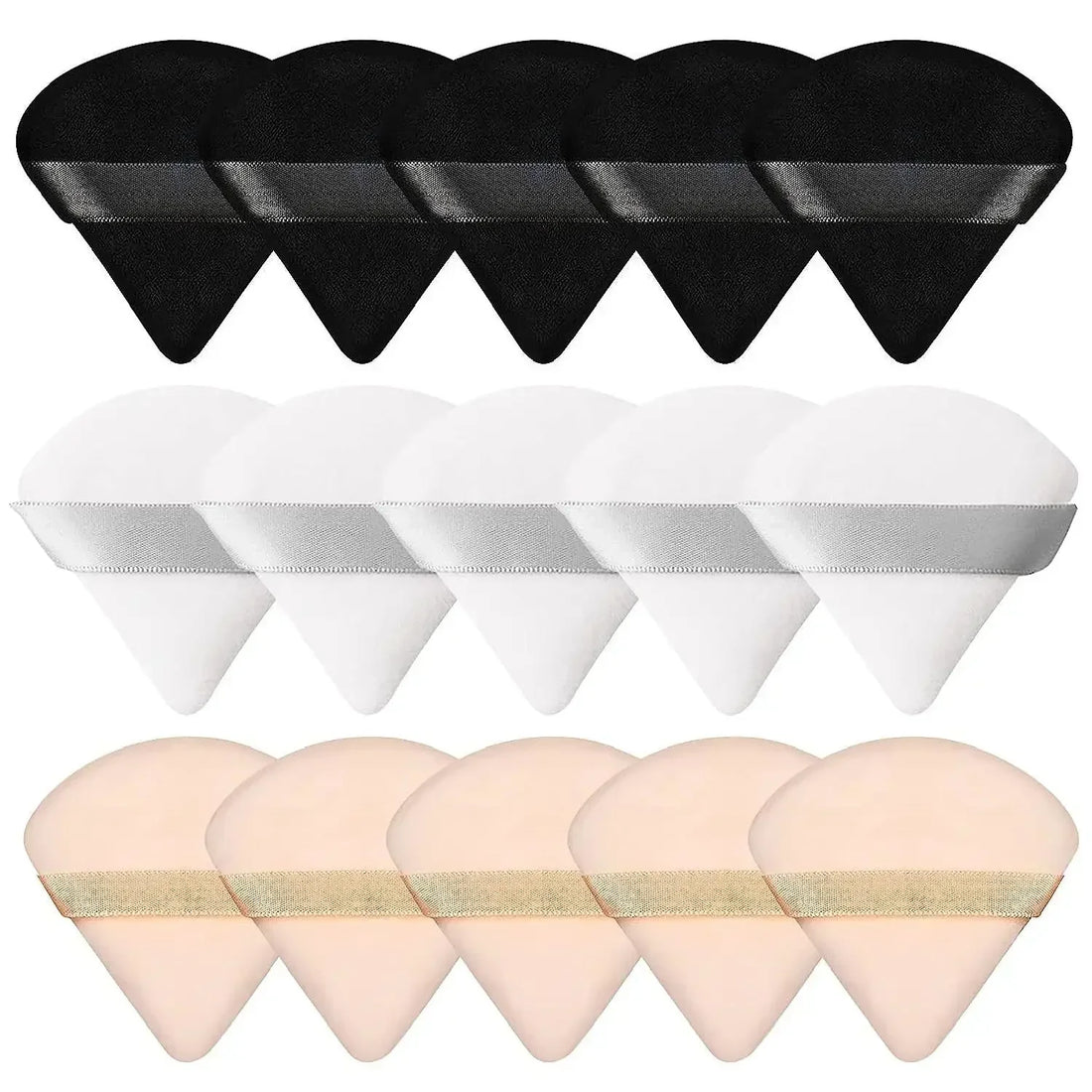 Nova Glam Essentials 15-Piece Cosmetic Puff Set – Korean Beauty Sponges & Powder Puffs
