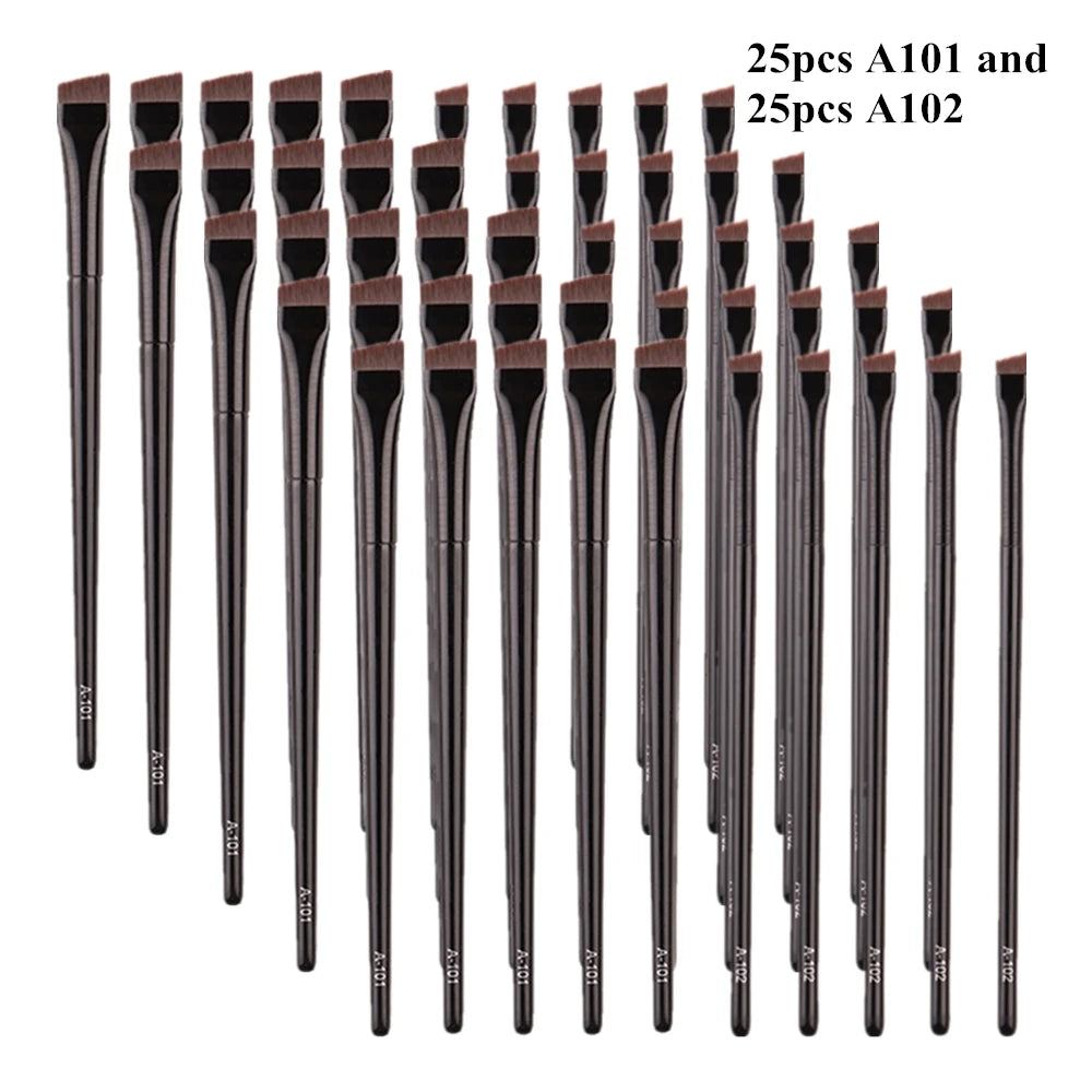 Nova Glam Essentials Angled Brow & Eyeliner Brushes – 5/10/20/50pcs Bulk Set