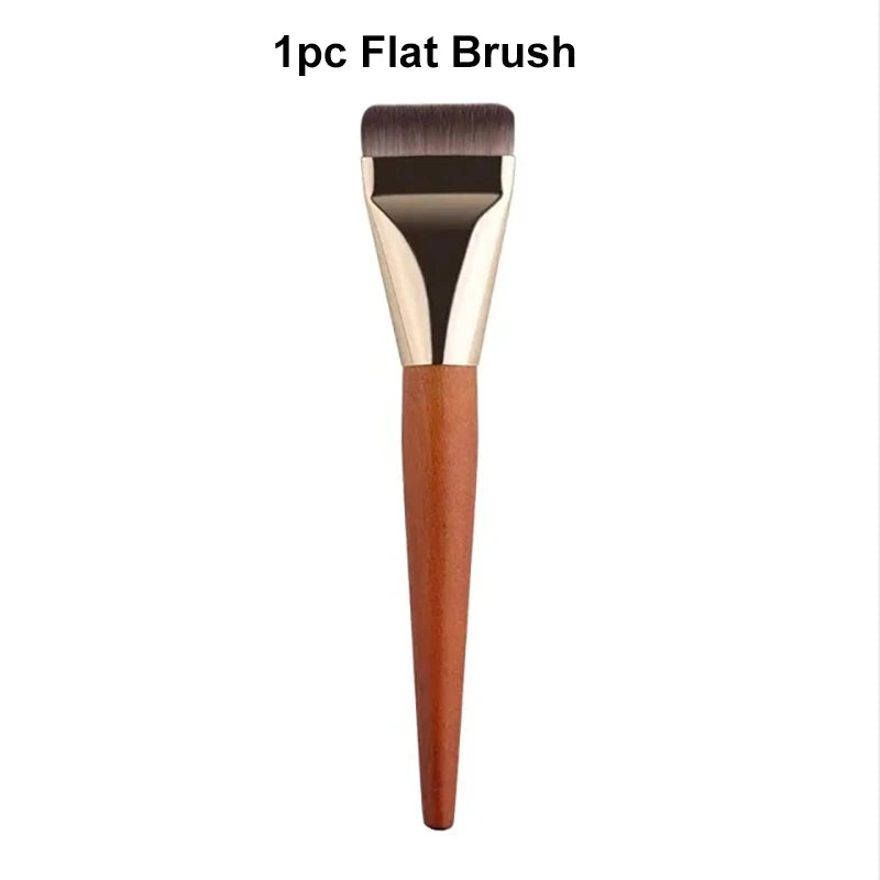 Nova Glam Essentials Ultra-Thin Contour Brush – Flat Foundation & Cream Blending Tool