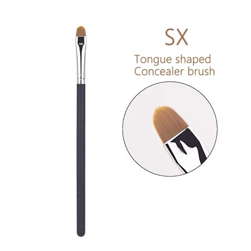 Nova Glam Essentials 4-Size Ultra-Thin Foundation Brush Set – Flat Round Liquid/Cream Concealer & Contour Makeup Tools