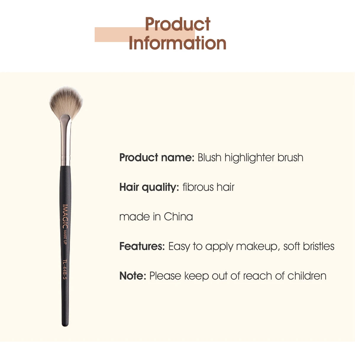 Nova Glam Essentials Blush Brush – Wool Fiber for Highlight & Powder Application