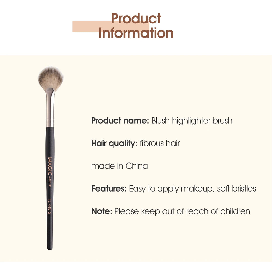 Nova Glam Essentials Blush Brush – Wool Fiber for Highlight & Powder Application