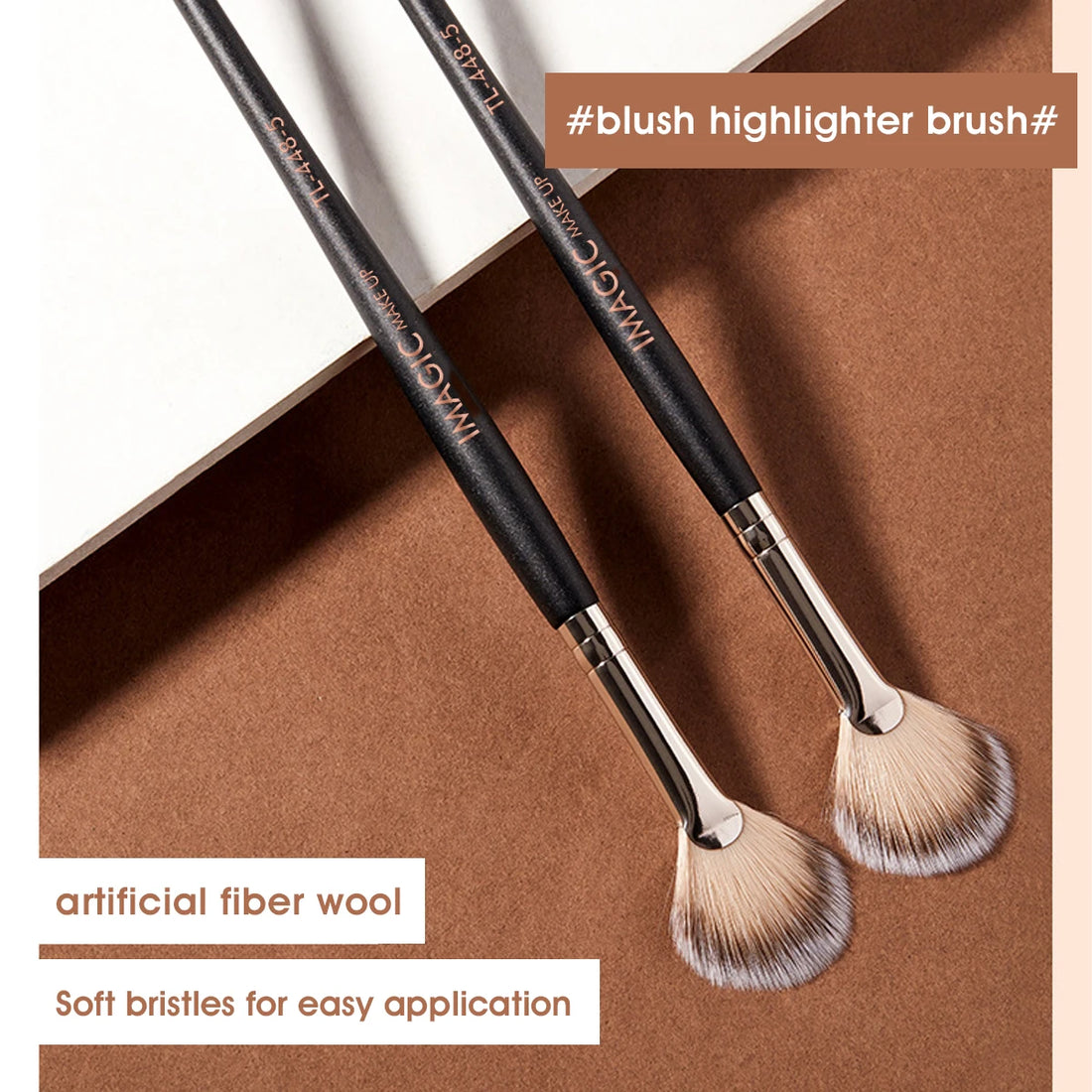 Nova Glam Essentials Blush Brush – Wool Fiber for Highlight & Powder Application