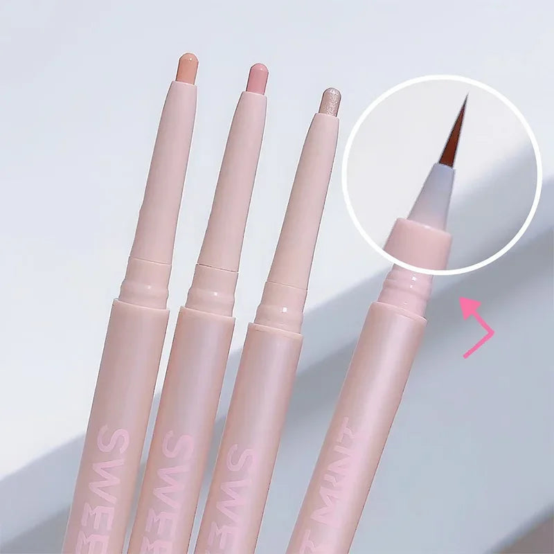 Nova Glam Essentials Double-Ended Silkworm Makeup Pen - Waterproof Nude Contour Liner & Shimmer Highlighter for Eyes, Nose & Brows