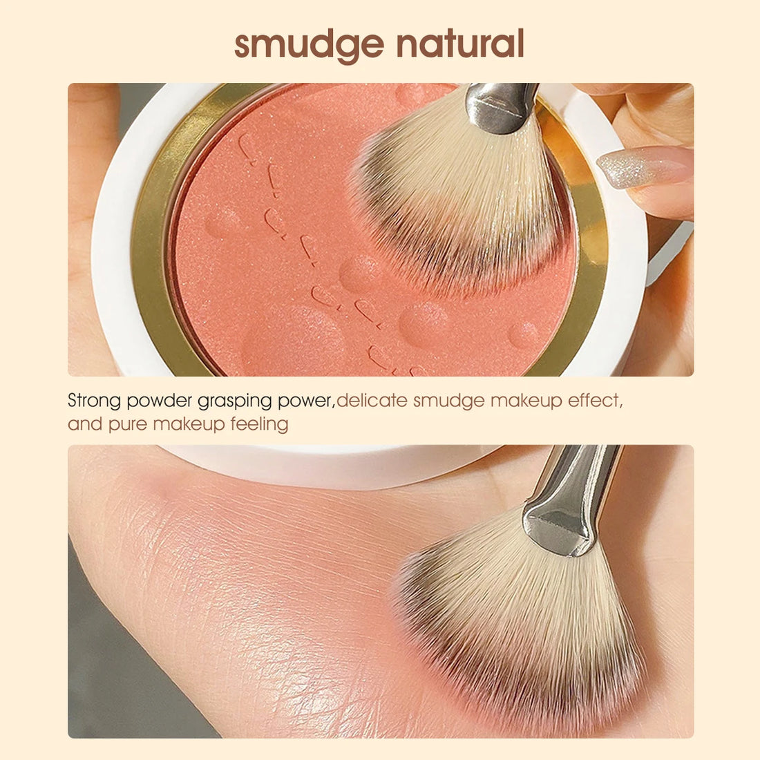 Nova Glam Essentials Blush Brush – Wool Fiber for Highlight & Powder Application