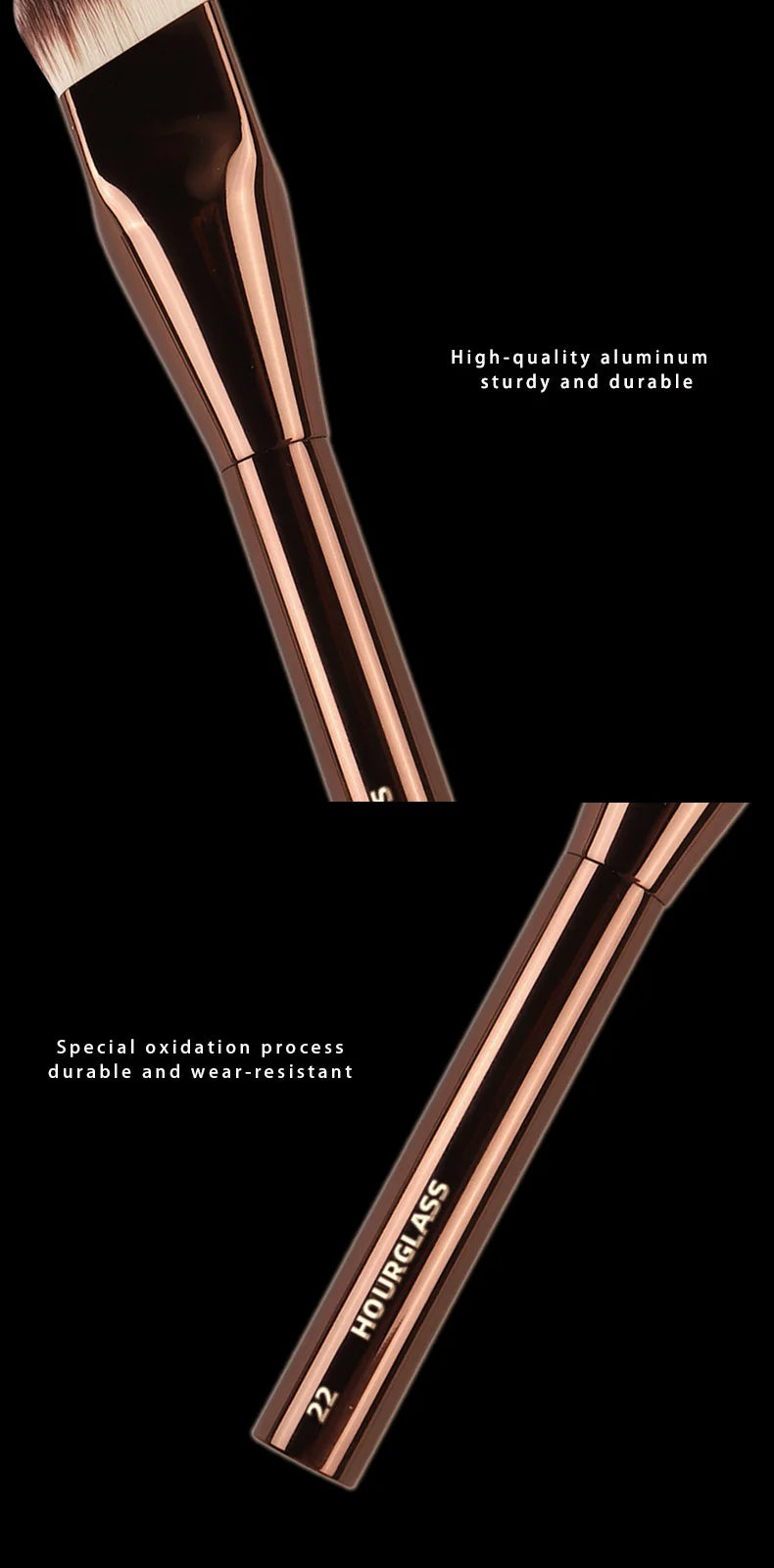 Nova Glam Essentials Angled Foundation Brush – Synthetic Bristles for Liquid & Cream Blending