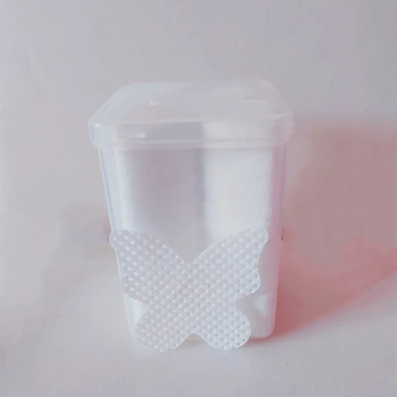200PCS/Box Eyelash Glue Cleaning Cotton Pads Multi-Shape Lint-Free Gel Nail Polish Remover Cotton Wipes Removal Manicure Tools
