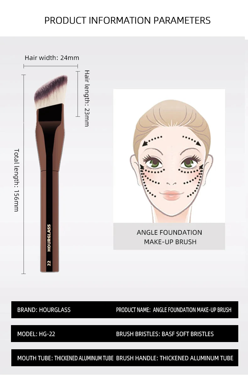 Nova Glam Essentials Angled Foundation Brush – Synthetic Bristles for Liquid & Cream Blending