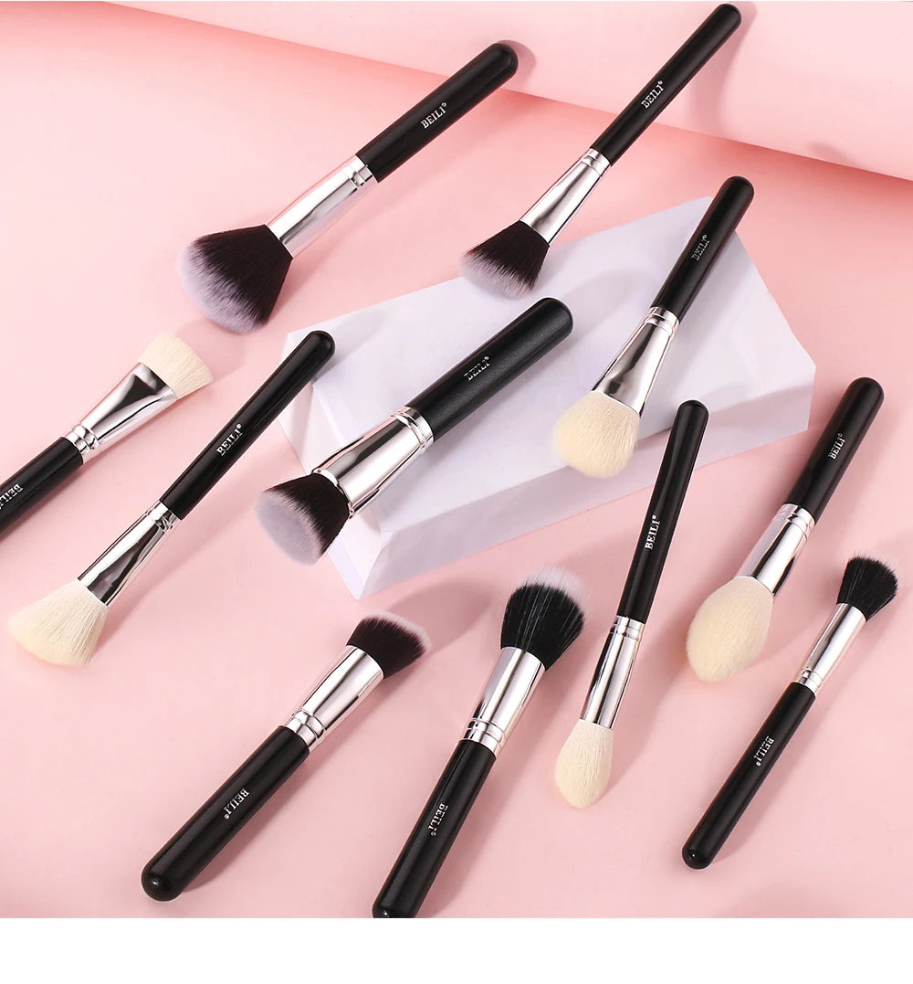 Ultra-Soft Goat Hair Makeup Brushes – Hypoallergenic & Sensitive Skin Friendly”