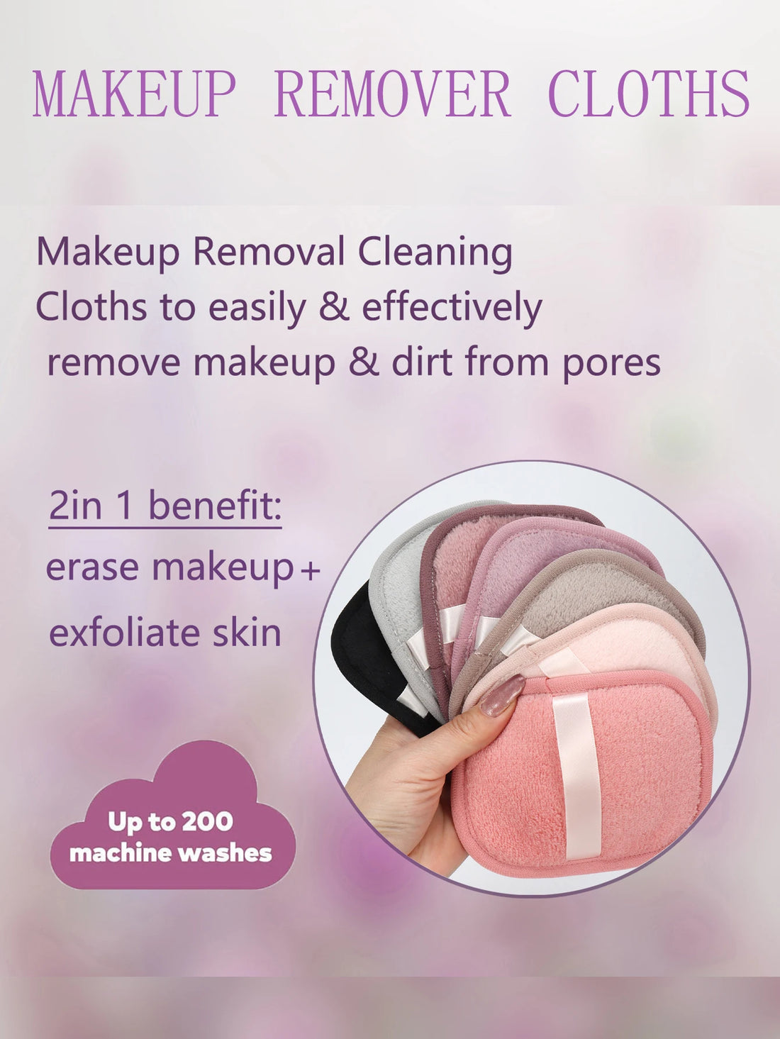 Nova Glam Essentials Reusable Makeup Remover Set – 7/14-Pack Polyurethane Pads + Mesh Laundry Bag