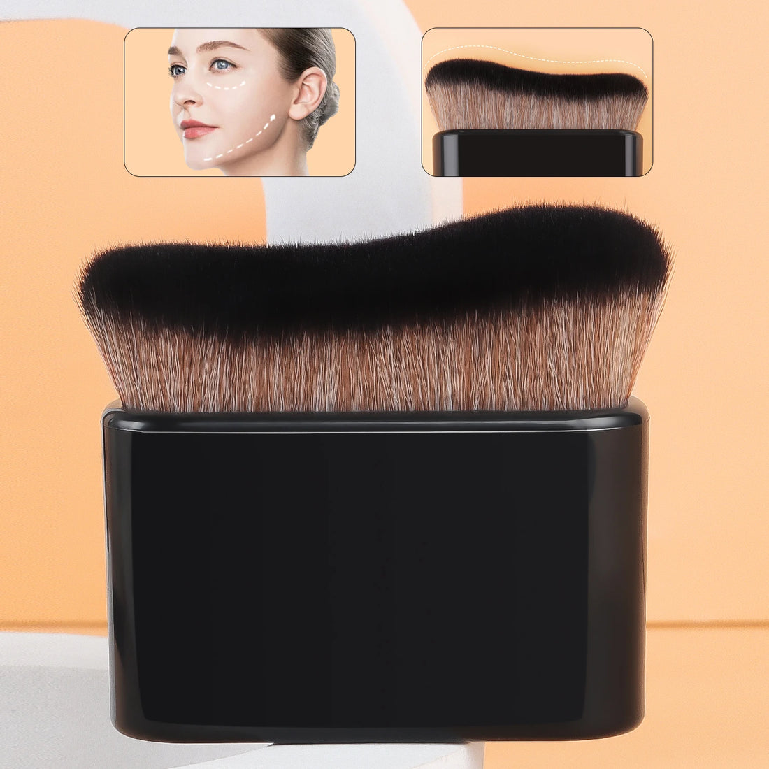 Nova Glam Essentials Wave Foundation Brush – Ergonomic Wavy Design for Streak-Free Blending