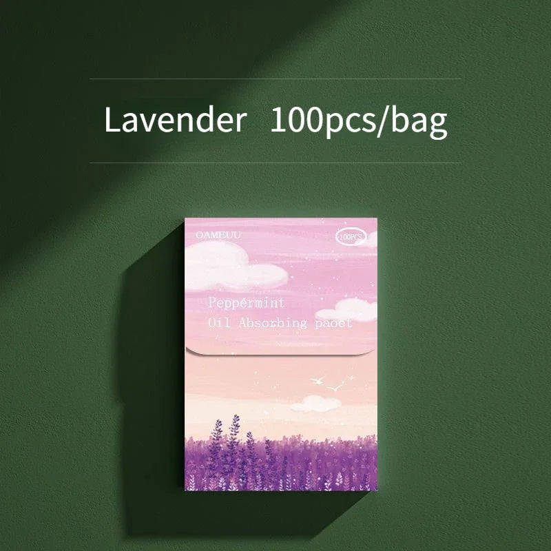 100Pcs Face Oil Blotting Paper Protable Face Wipes Facial Cleanser Oil Control Oil-absorbing Sheets Blotting Tissue Makeup Tools