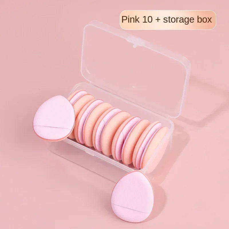 “Nova Glam Essentials 10-Piece Mini Finger Puff Set – Hydrophilic Sponges with Storage Box