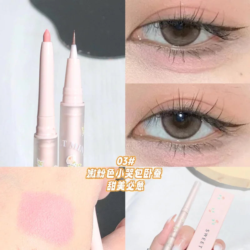 Nova Glam Essentials Double-Ended Silkworm Makeup Pen - Waterproof Nude Contour Liner & Shimmer Highlighter for Eyes, Nose & Brows