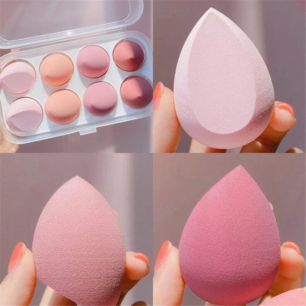 Nova Glam Essentials 8-Piece Latex Makeup Sponge Set – Purple Beauty Egg Blenders & Mini Puffs