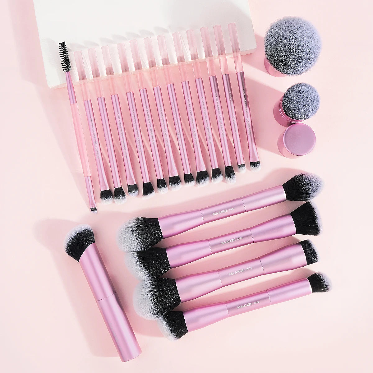 Nova Glam Essentials 20-Piece Double-Ended Brush Set – Compact Travel Makeup Kit