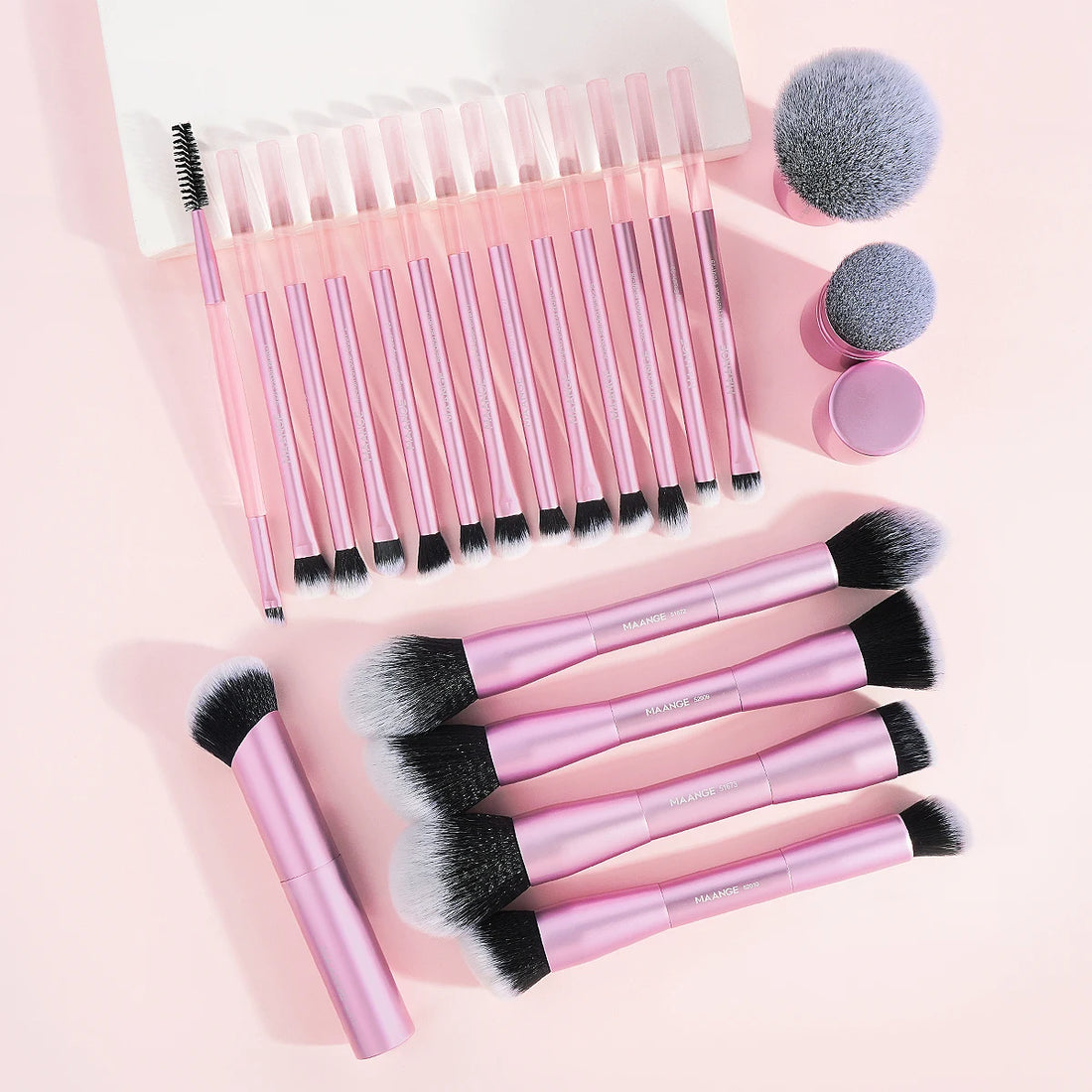 Nova Glam Essentials 20-Piece Double-Ended Brush Set – Compact Travel Makeup Kit