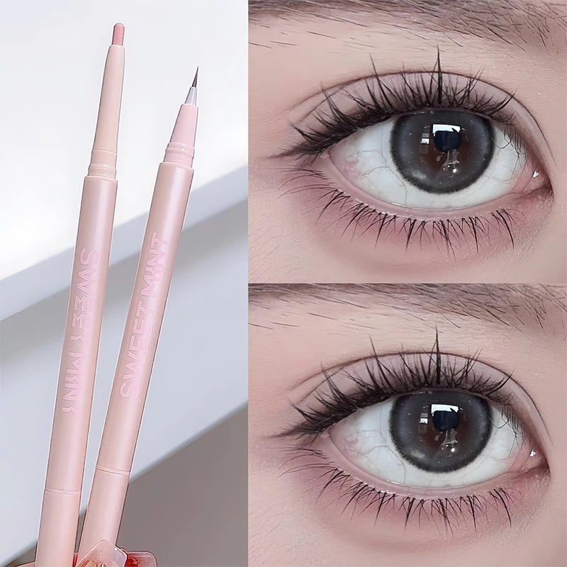 Nova Glam Essentials Double-Ended Silkworm Makeup Pen - Waterproof Nude Contour Liner & Shimmer Highlighter for Eyes, Nose & Brows