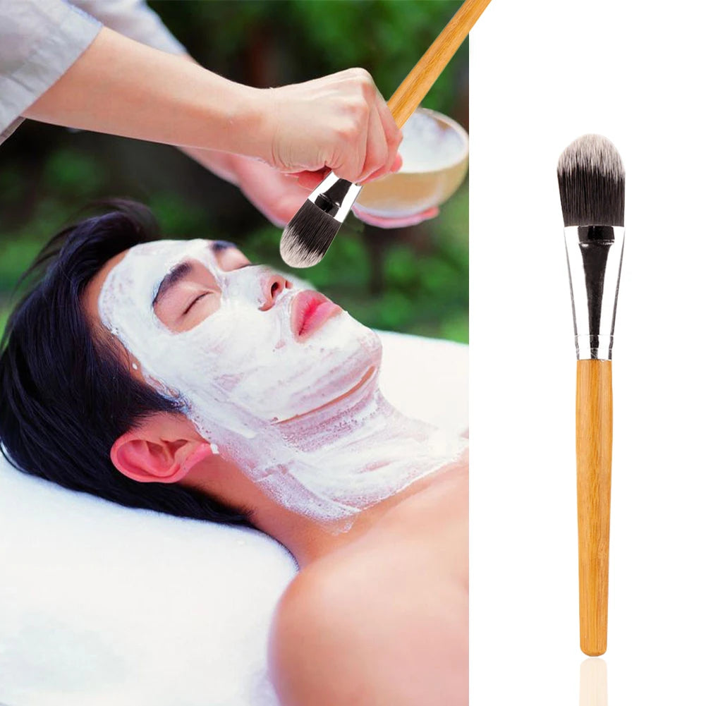 Nova Glam Essentials Bamboo Foundation Brush – Multifunctional Liquid & Powder Applicator for Flawless Base