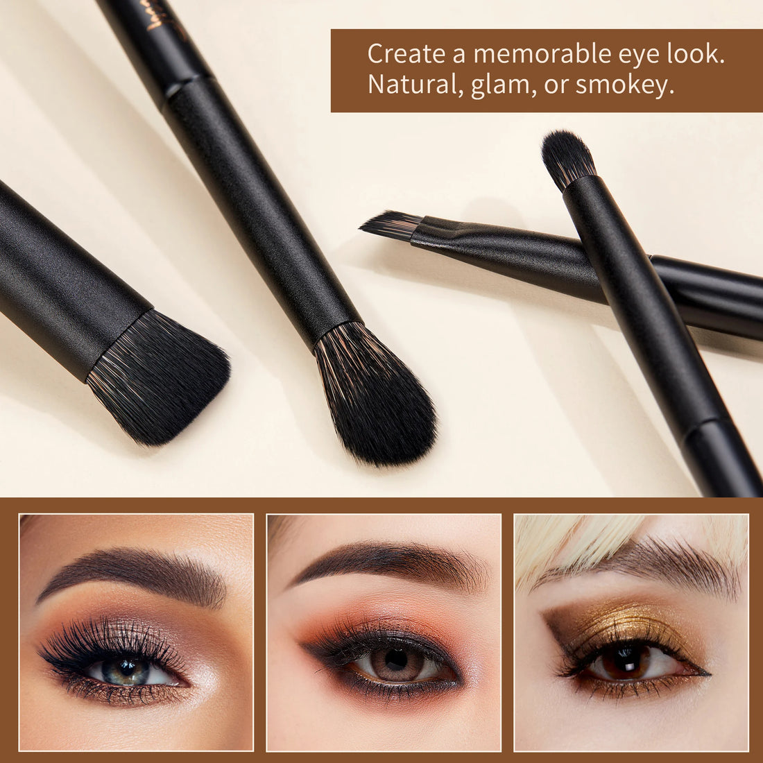 Nova Glam Essentials 14-Piece Professional Makeup Brush Set - Vegan Synthetic Contour, Foundation & Eyeshadow Kit with Gift Box