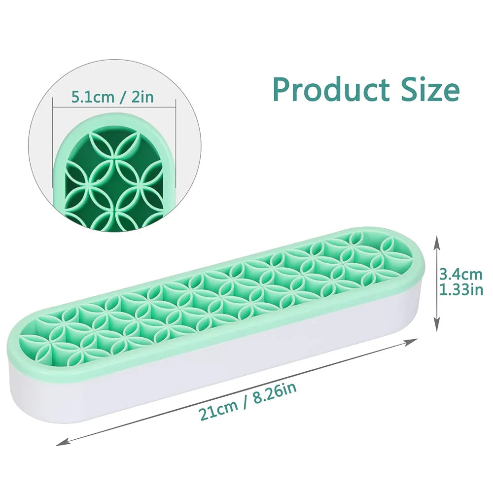 Nova Glam Essentials Silicone Brush Organizer – Multi-Size Holes for Brushes & Nail Tools