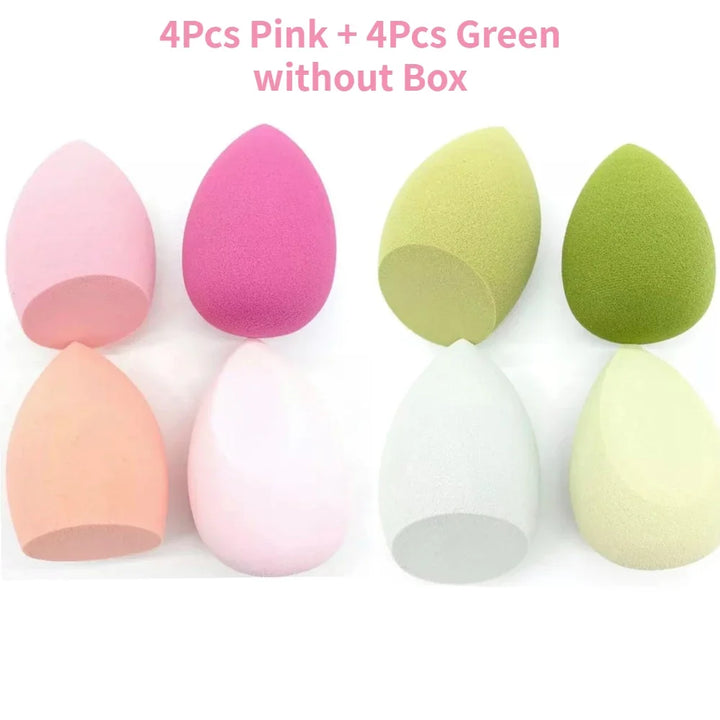 Nova Glam Essentials 8-Piece Latex Makeup Sponge Set – Purple Beauty Egg Blenders & Mini Puffs