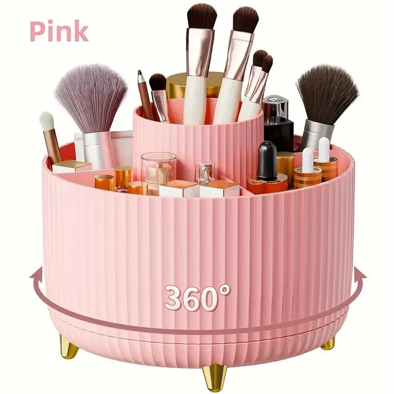 Nova Glam Essentials 360° Rotating Organizer – 5 Compartments in Modern Colors