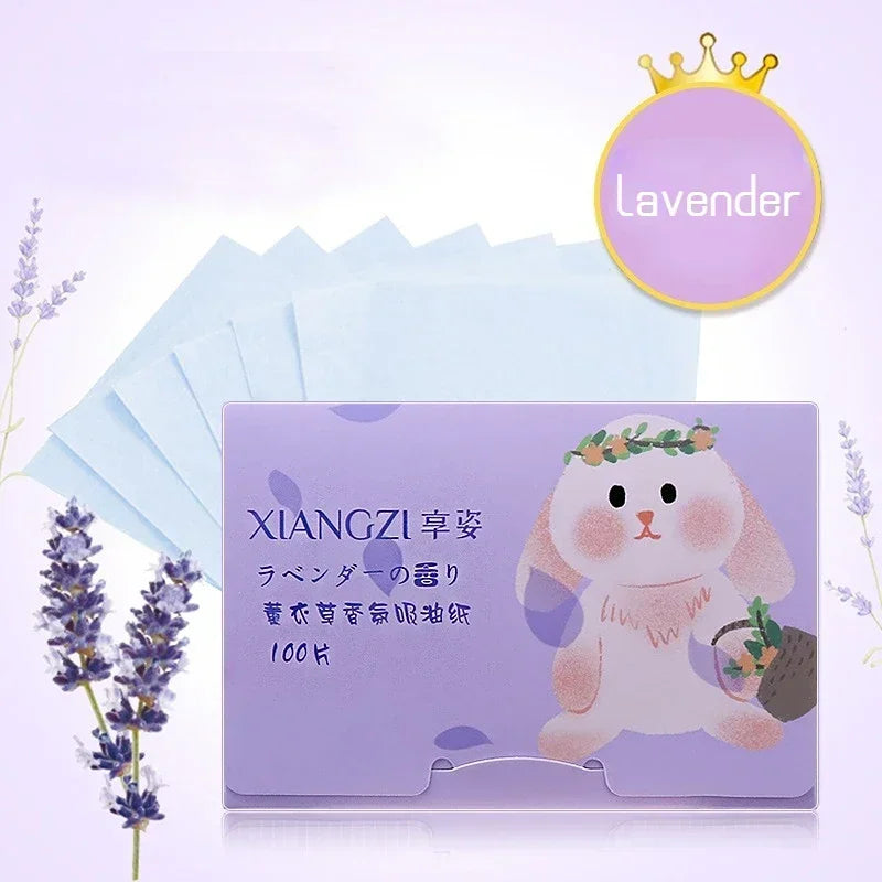 100Pcs Face Oil-absorbing Paper Face Wipes Facial Cleanser Protable Oil Control Oil-absorbing Sheets Blotting Tissue Makeup Tool