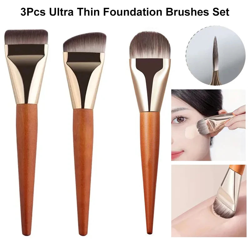 Nova Glam Essentials Ultra-Thin Contour Brush – Flat Foundation & Cream Blending Tool