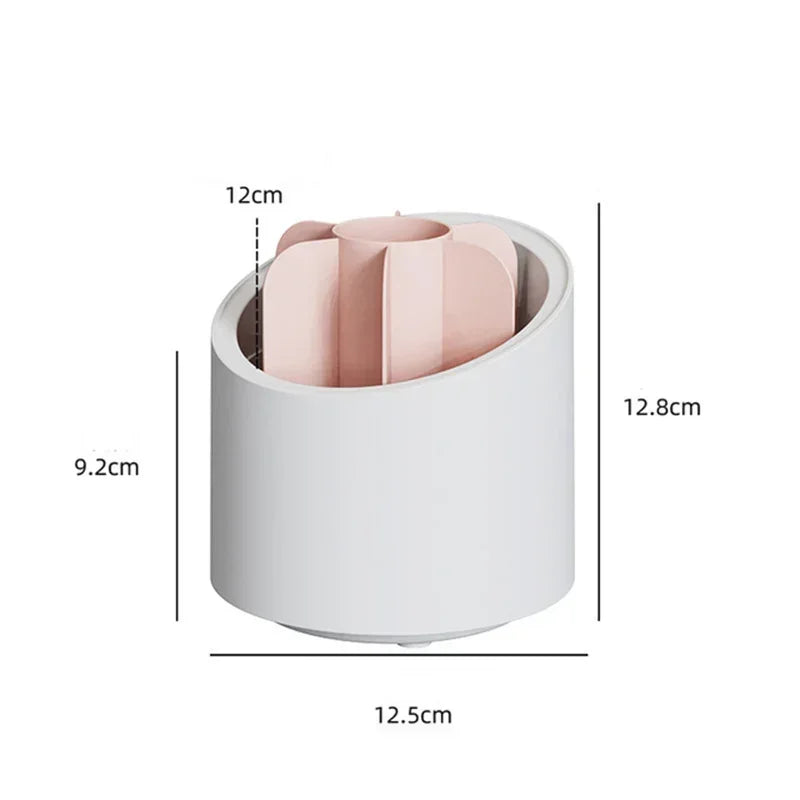 Nova Glam Essentials 360° Rotating Makeup Organizer – 7-Grid Desktop Storage for Brushes, Lipstick, Eyebrow Pens & Eyeshadow