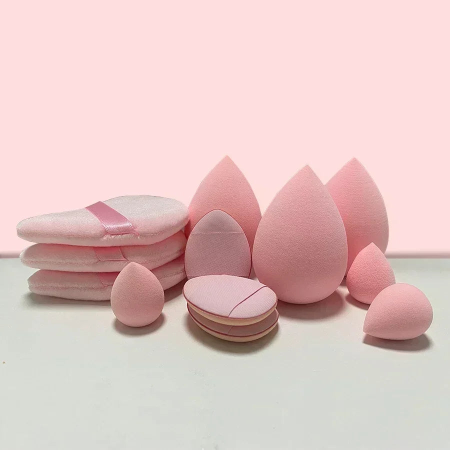 Nova Glam Essentials 14-Piece Makeup Sponge Set – Beauty Egg Blenders & Mini Finger Puffs