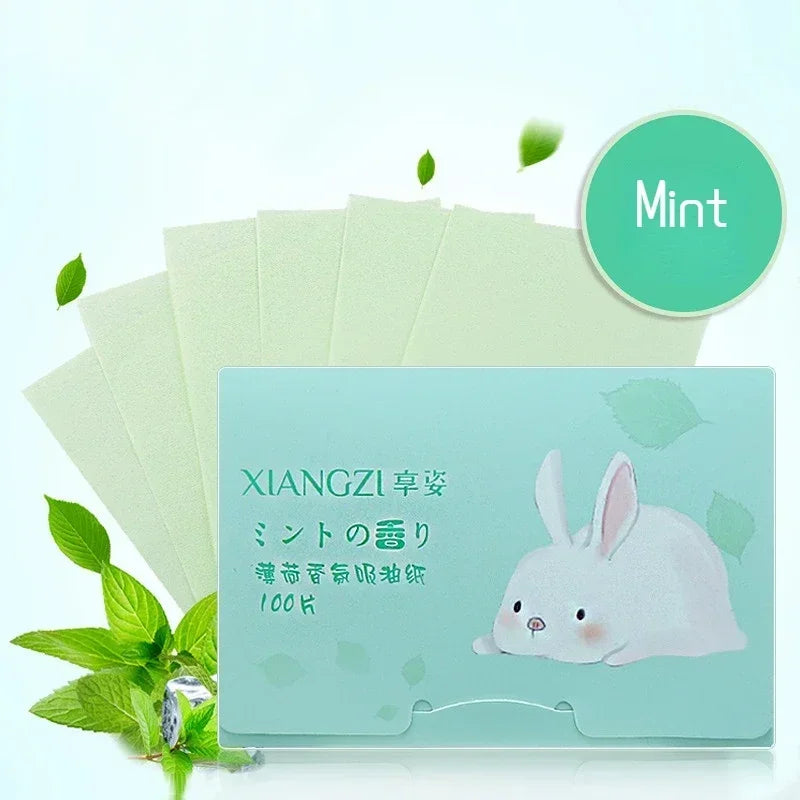100Pcs Face Oil-absorbing Paper Face Wipes Facial Cleanser Protable Oil Control Oil-absorbing Sheets Blotting Tissue Makeup Tool