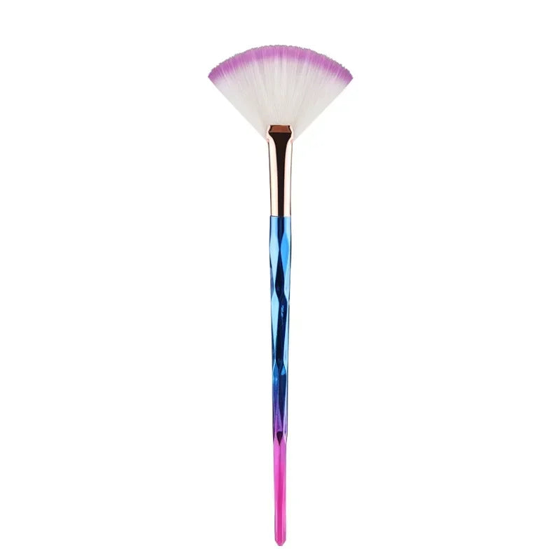 Nova Glam Essentials Fan Blush Brush – Korean-Inspired Wool Bristles for Even Application