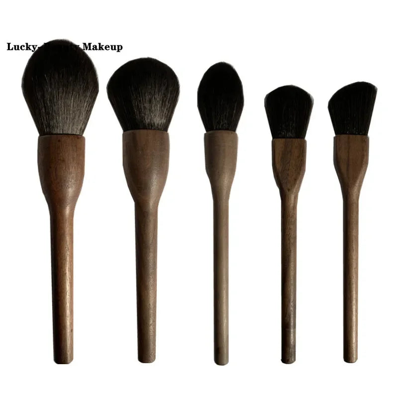 Nova Glam Essentials Big Soft Powder Brush – Walnut Wood Handle & Fluffy Synthetic Bristles